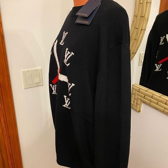 Men’s Louis Vuitton clock intarsia pullover size 4XL made in Italy - Picture 6 of 12